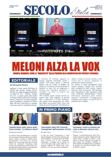 Lunedì 15 settembre 2025