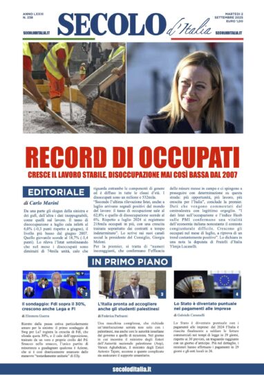 Martedì 2 settembre 2025