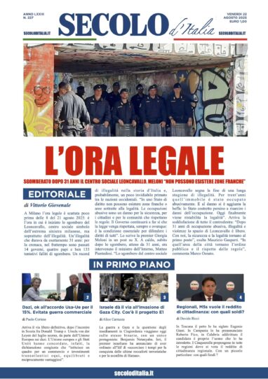 Venerdì 22 agosto 2025