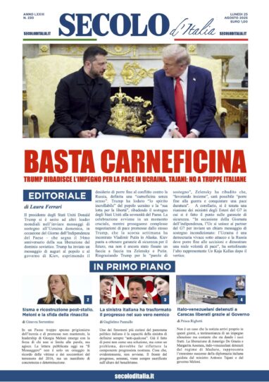 Lunedì 25 agosto 2025