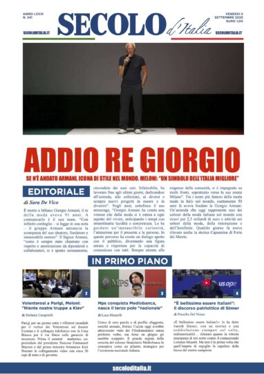 Venerdì 5 settembre 2025