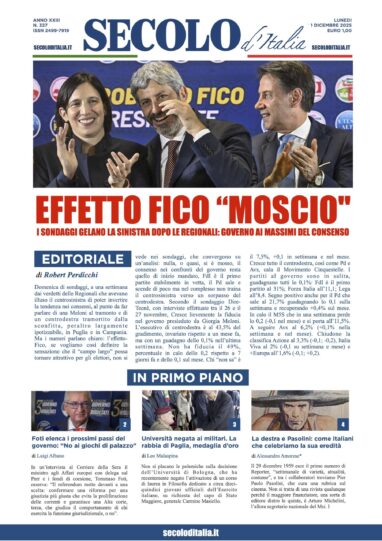 Lunedi 1 dicembre 2025