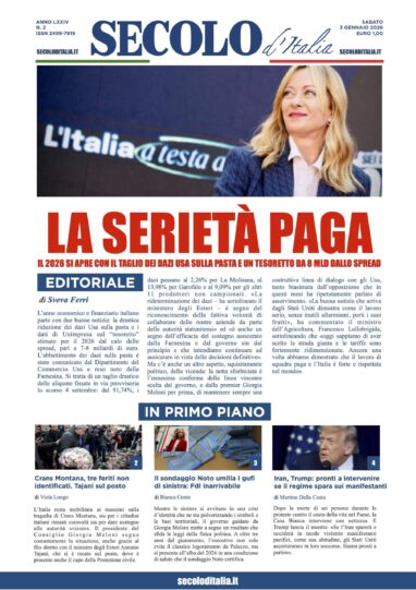 Sabato 3 gennaio 2025